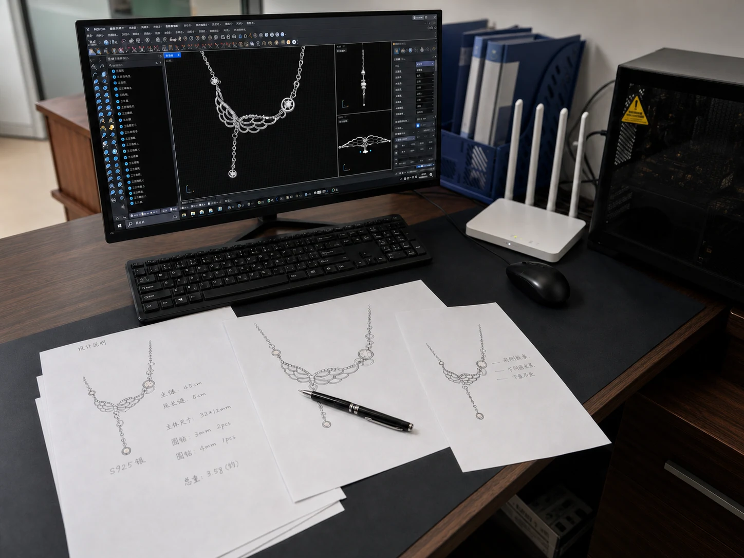 Silver jewelry CAD design and sampling development process
