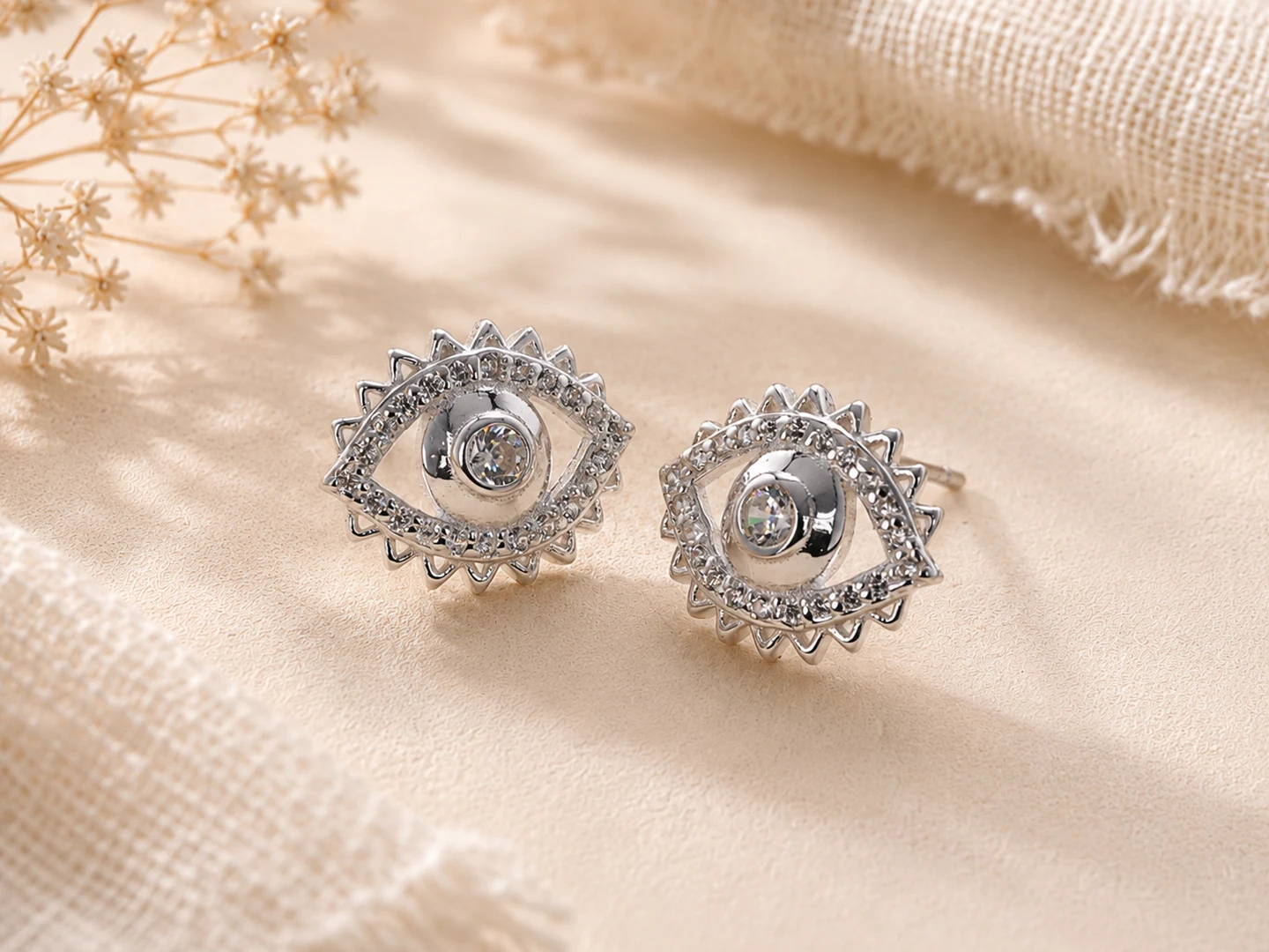 Sunburst Stud Earrings silver earring reference style