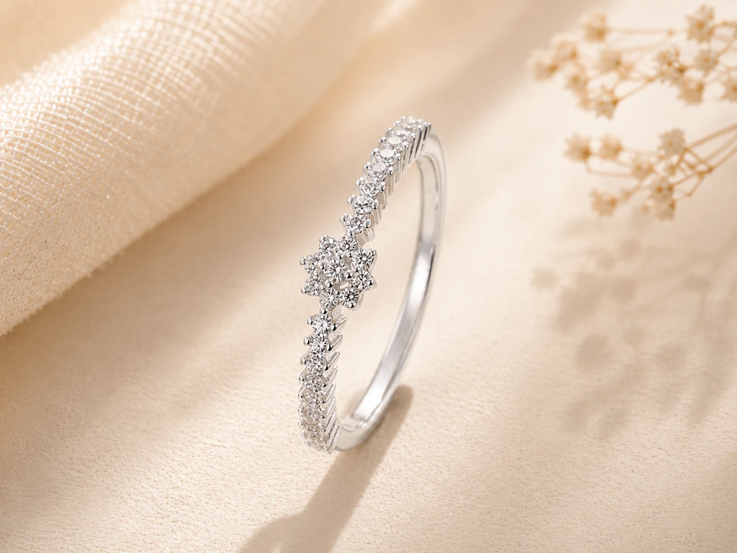 Silver star band ring reference style