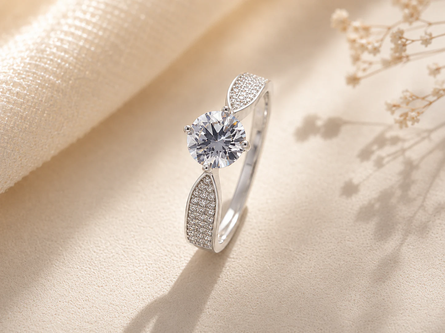 Silver round split shank ring reference style