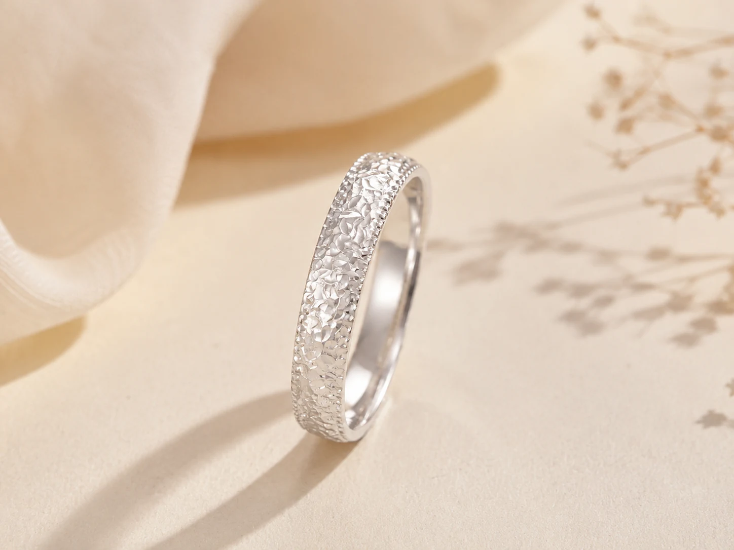 Silver pave wide band ring reference style