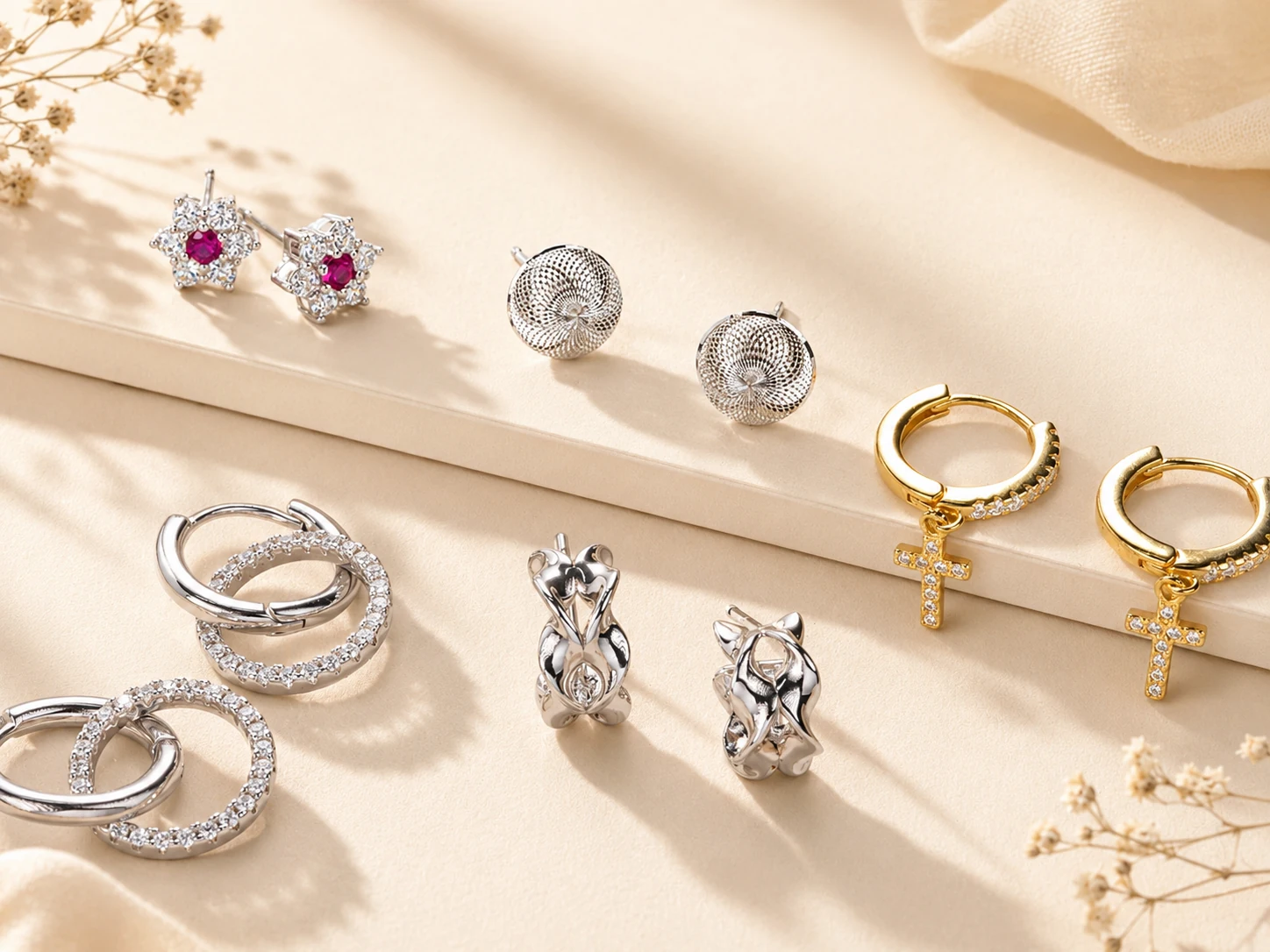 Silver earrings category