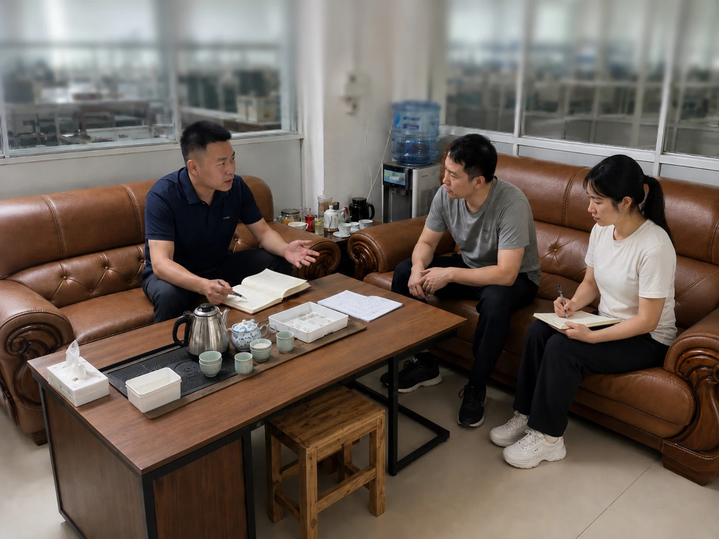 Elisen Silver team discussing jewelry production details