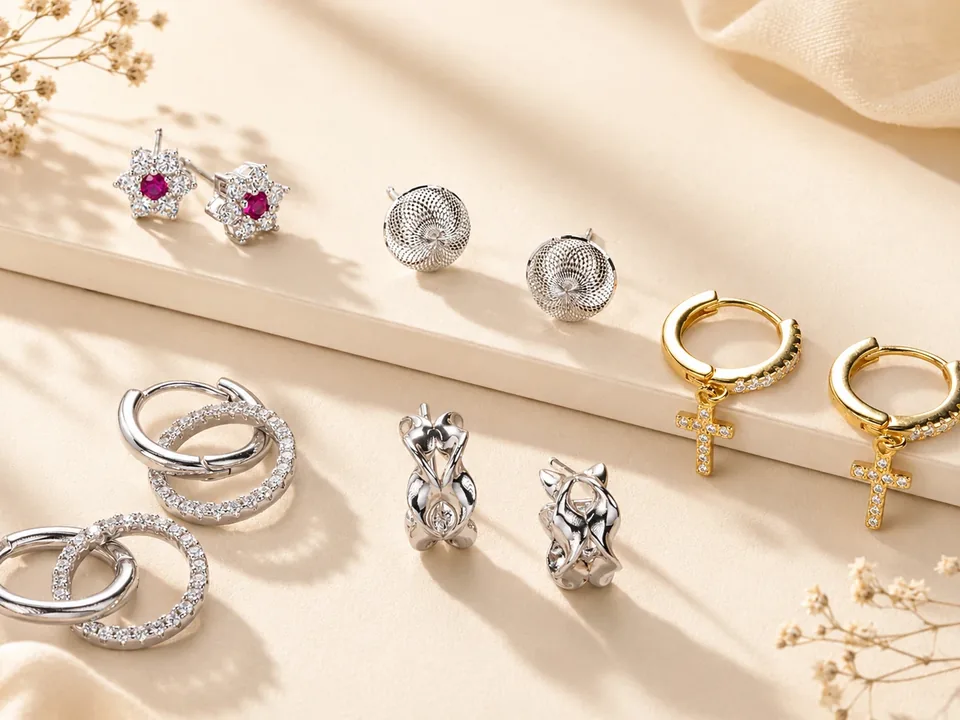 Silver earrings category